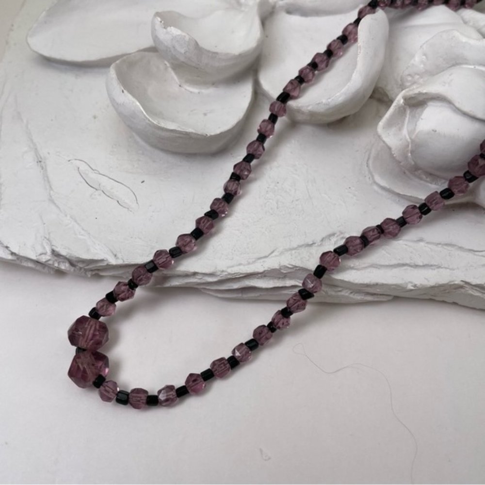 Vintage Victorian Amethyst Glass Choker